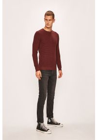 Jack & Jones - Sweter. Okazja: na co dzień. Kolor: fioletowy. Materiał: materiał. Wzór: ze splotem. Styl: casual #4