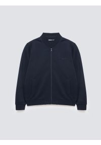 Big-Star - Bluza męska bomber granatowa Wladorb 403. Okazja: na spacer. Typ kołnierza: kołnierzyk stójkowy. Kolor: niebieski. Materiał: materiał, dzianina, jeans. Wzór: nadruk. Styl: wizytowy, sportowy