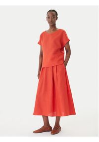 Marella Spódnica trapezowa Biada 2615101082 Czerwony Regular Fit. Kolor: czerwony. Materiał: len #5