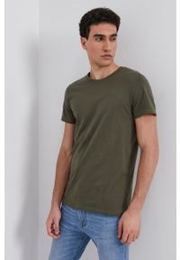 Resteröds T-shirt bawełniany (2-pack) kolor zielony gładki. Okazja: na co dzień. Kolor: zielony. Materiał: bawełna. Wzór: gładki. Styl: casual #1