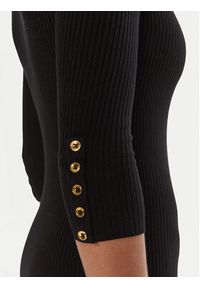 Elisabetta Franchi Sukienka dzianinowa AM-23B-56E2-V390 Czarny Slim Fit. Kolor: czarny. Materiał: lyocell #3