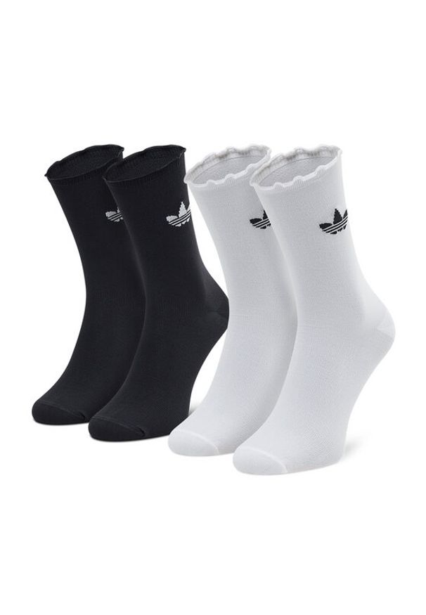 Adidas - adidas Skarpety długie Ruffle Crw 2Pp HC9532 Czarny. Kolor: czarny. Materiał: materiał