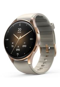 hama - Smartwatch Hama Smartwatch 8900, GPS, AMOLED 1.3, złota koperta, beżowy pasek silikonowy. Rodzaj zegarka: smartwatch. Kolor: wielokolorowy, beżowy, złoty. Styl: elegancki, sportowy #1