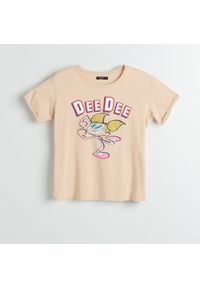 Reserved - T-shirt Dee Dee - Kremowy. Kolor: kremowy #1