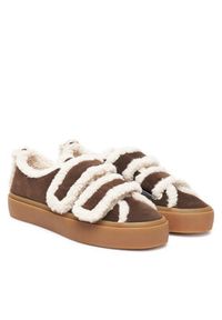 Inuikii Sneakersy Shearling Low Velcro 1001.001.0231 Brązowy. Kolor: brązowy. Materiał: zamsz, skóra #5