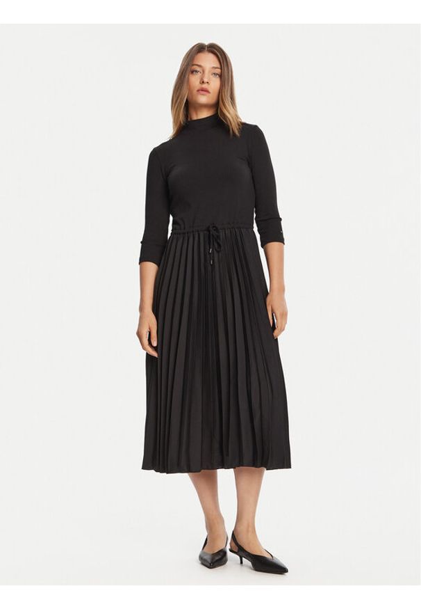 TOMMY HILFIGER - Tommy Hilfiger Sukienka codzienna WW0WW46138 Czarny Slim Fit. Okazja: na co dzień. Kolor: czarny. Materiał: wiskoza, syntetyk. Typ sukienki: proste. Styl: casual