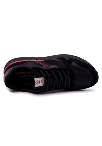 Męskie Buty Sportowe Sneakersy Cross Jeans JJ1R4016C Czarne. Kolor: czarny. Materiał: tkanina, zamsz, skóra #4