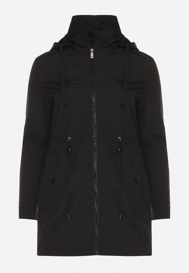 Born2be - Czarna Kurtka Parka z Odpinanym Kapturem Delavin. Okazja: na co dzień. Kolekcja: plus size. Kolor: czarny. Materiał: jeans. Styl: casual, klasyczny