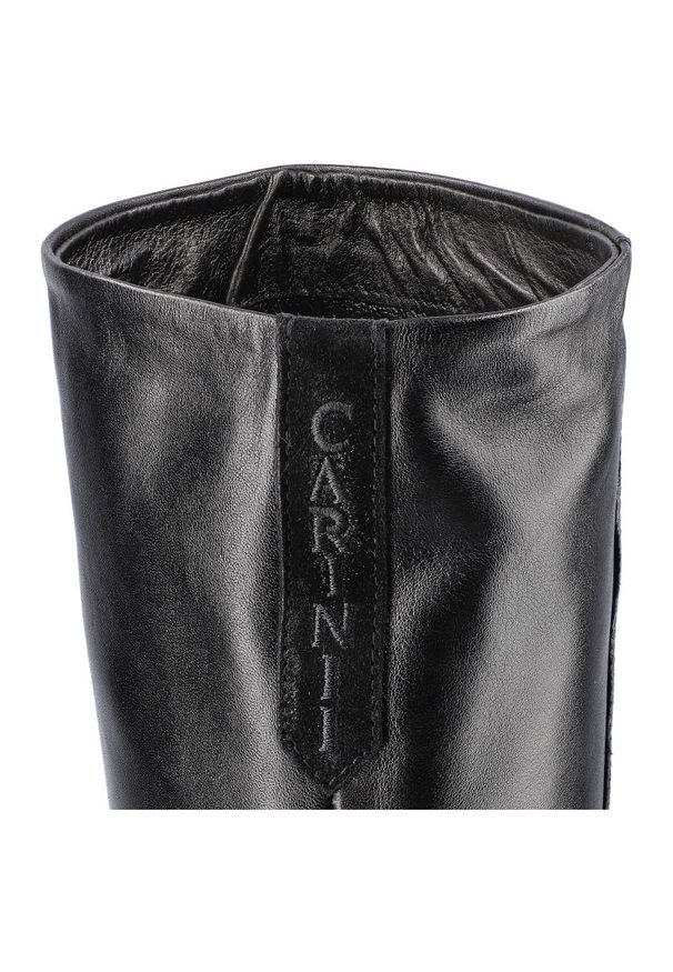 Czarne Kozaki Carinii Damskie Eleganckie Obuwie. Okazja: na spotkanie biznesowe, do pracy, na randkę. Kolor: czarny. Szerokość cholewki: normalna. Wzór: jednolity. Materiał: dzianina, skóra. Sezon: jesień, zima. Obcas: na obcasie. Styl: elegancki. Wysokość obcasa: średni