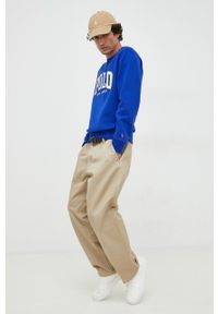 Polo Ralph Lauren bluza męska kolor niebieski z aplikacją. Typ kołnierza: polo. Kolor: niebieski. Materiał: dzianina. Wzór: aplikacja #3