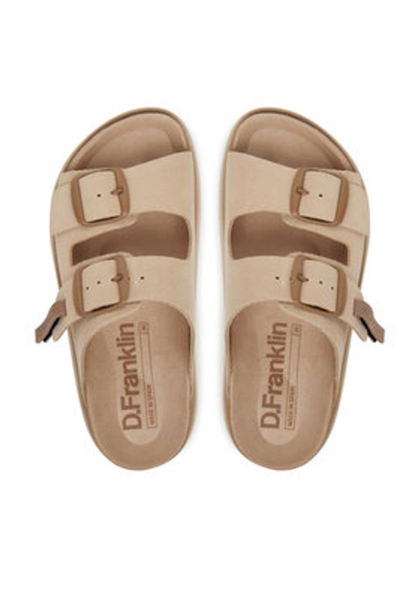 D.Franklin Klapki DFSH407001 Beżowy. Kolor: beżowy. Materiał: zamsz, skóra