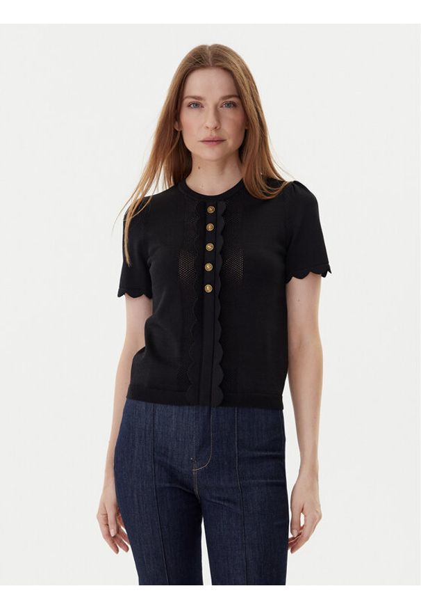 TwinSet - TWINSET Bluzka 252TP3203 Czarny Regular Fit. Kolor: czarny. Materiał: syntetyk