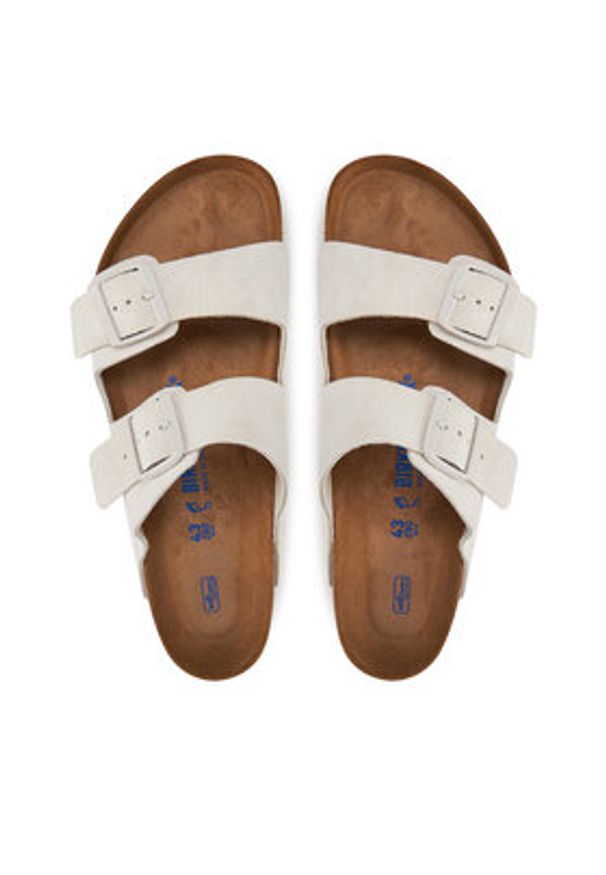 Birkenstock Klapki Arizona zamsz 1024554 Biały. Kolor: biały. Materiał: skóra, zamsz