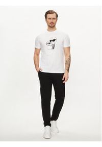 Karl Lagerfeld - KARL LAGERFELD T-Shirt 755061 542241 Biały Regular Fit. Typ kołnierza: dekolt w karo. Kolor: biały. Materiał: bawełna #5