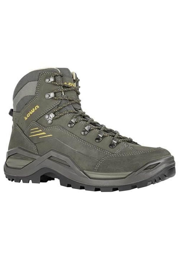 Buty trekkingowe męskie Lowa Renegade Evo Ll Mid. Wysokość cholewki: za kostkę. Kolor: wielokolorowy, szary. Materiał: materiał, skóra. Szerokość cholewki: normalna