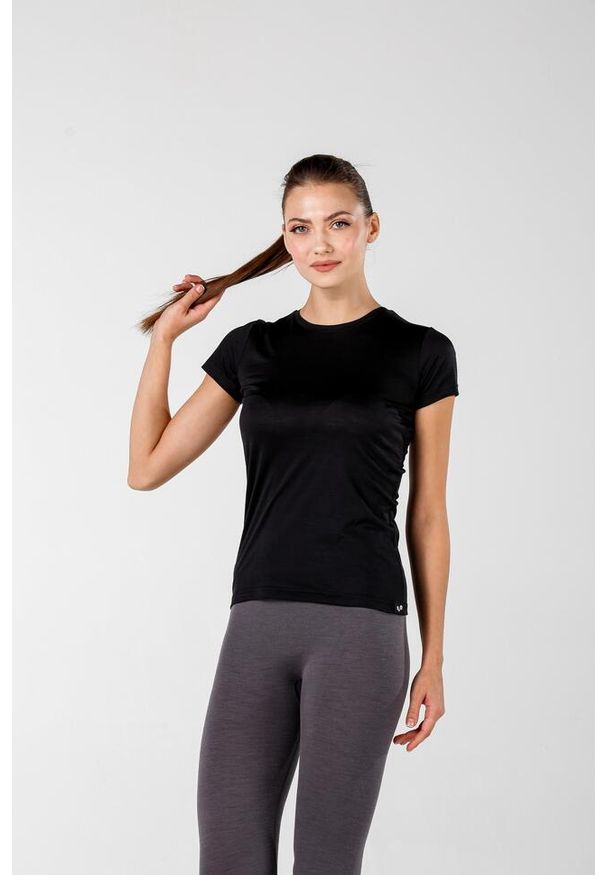 WOOLONA - Koszulka turystyczna damska Woolona Pera 100% Merino. Kolor: czarny