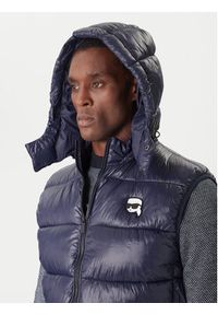 Karl Lagerfeld - KARL LAGERFELD Kamizelka 505023 554590 Granatowy Regular Fit. Typ kołnierza: dekolt w karo. Kolor: niebieski. Materiał: syntetyk #5
