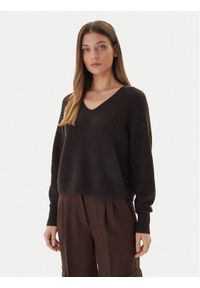 Vero Moda Sweter Aquarius 10331898 Brązowy Regular Fit. Kolor: brązowy. Materiał: syntetyk #1