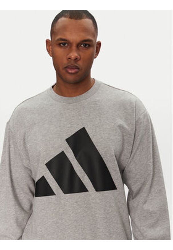 Adidas - adidas Bluza Essentials Big Logo JE8952 Szary Regular Fit. Kolor: szary. Materiał: bawełna, syntetyk