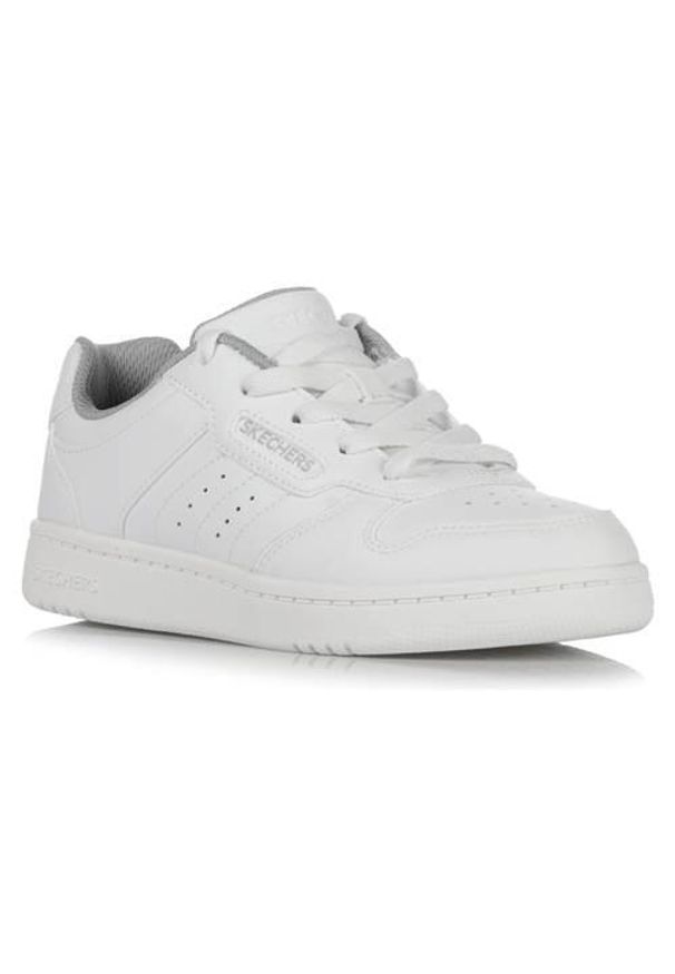 skechers - Buty do chodzenia dla dzieci Skechers Quick Street Vorto. Kolor: biały. Materiał: materiał, syntetyk. Szerokość cholewki: normalna. Sport: turystyka piesza