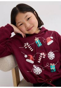 bonprix - Bluza dziewczęca z bawełny organicznej. Kolor: czerwony. Materiał: bawełna