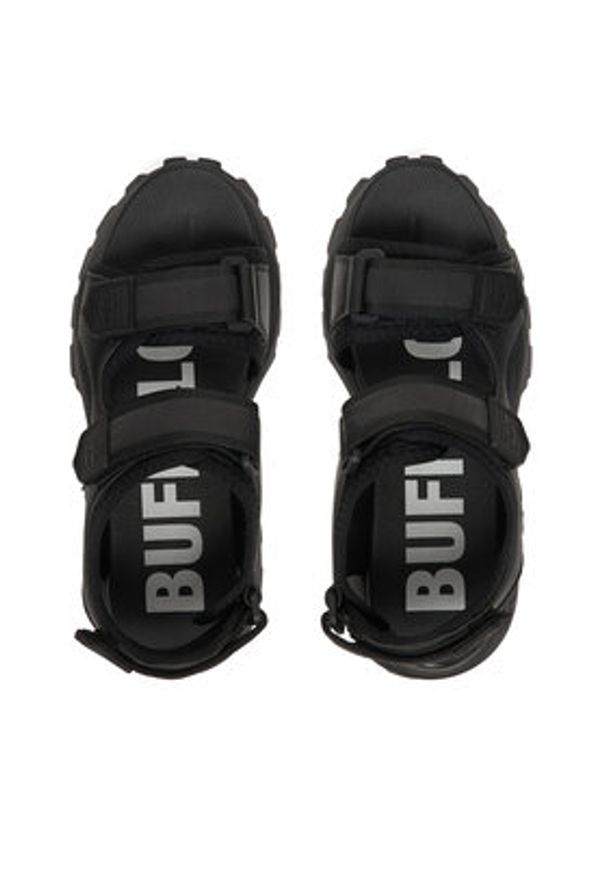 Buffalo Sandały Manhatten SND 1602367 Czarny. Kolor: czarny. Materiał: materiał