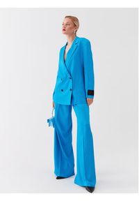 Hugo Spodnie materiałowe Haniana-1 50489210 Niebieski Relaxed Fit. Kolor: niebieski. Materiał: materiał, wiskoza