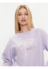 Guess Bluza Icon W4GQ09 KB681 Fioletowy Relaxed Fit. Kolor: fioletowy. Materiał: bawełna #4