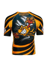 Koszulka Męska na siłownię rashguard MMA EXTREME HOBBY ANGRY WASP. Kolor: czarny. Materiał: elastan, poliester. Długość rękawa: krótki rękaw. Długość: krótkie. Sport: fitness