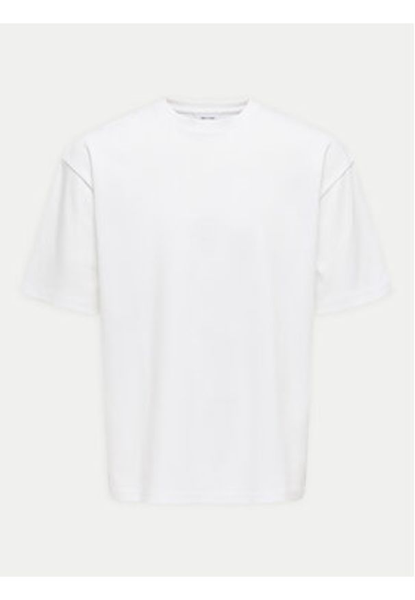 Only & Sons T-Shirt Caspian 22031940 Biały Authentic Fit. Kolor: biały. Materiał: bawełna