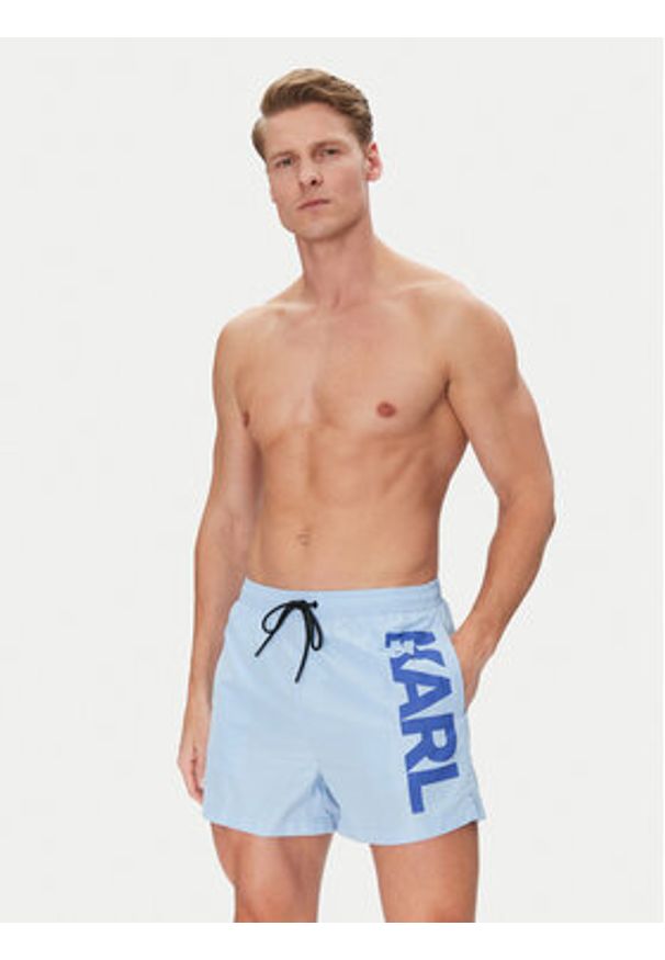 Karl Lagerfeld - KARL LAGERFELD Szorty kąpielowe A1M46013 Niebieski Regular Fit. Kolor: niebieski. Materiał: syntetyk