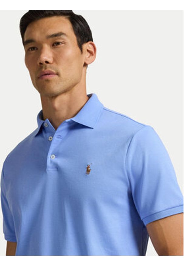 Polo Ralph Lauren Polo 710704319165 Błękitny Slim Fit. Typ kołnierza: polo. Kolor: niebieski. Materiał: bawełna