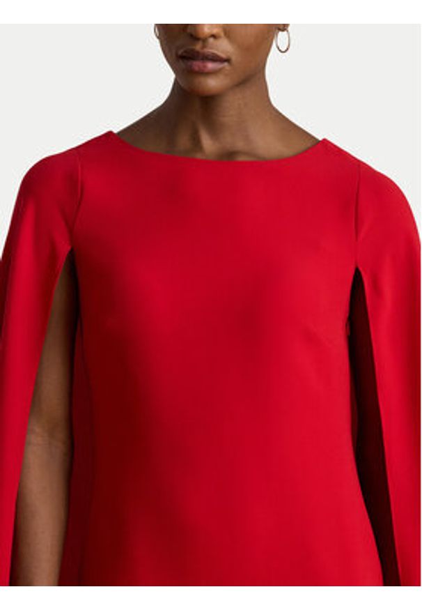 Lauren Ralph Lauren - LAUREN RALPH LAUREN Sukienka koktajlowa 253980921004 Czerwony Slim Fit. Kolor: czerwony. Materiał: syntetyk. Styl: wizytowy