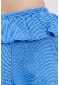 Pepe Jeans - Bluzka Colette. Typ kołnierza: dekolt hiszpanka. Kolor: niebieski #5