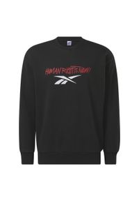 Bluza z dekoltem Reebok Human Rights Now!. Kolor: czarny. Sport: fitness