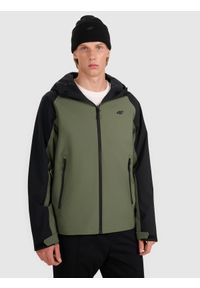 4f - 4F Kurtka przejściowa membrana 5000 męska - czarna S. Okazja: na co dzień. Typ kołnierza: kaptur. Kolor: czarny. Materiał: dzianina, syntetyk, materiał, tkanina. Styl: klasyczny, casual, sportowy #1