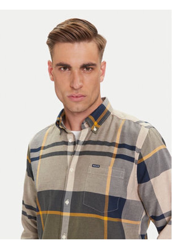 Barbour Koszula Dunoon MSH4980TN16 Zielony Regular Fit. Kolor: zielony. Materiał: bawełna