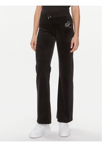Juicy Couture Spodnie dresowe Velour Scatter Diamante JCBBJ223802 Czarny Regular Fit. Kolor: czarny. Materiał: syntetyk #1