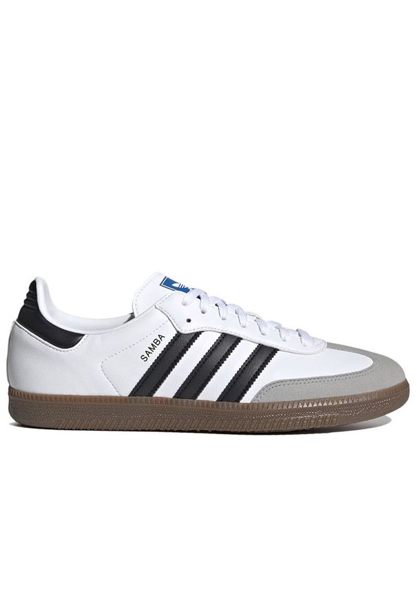 Adidas - Buty adidas Originals Samba OG H01877 - białe. Okazja: na co dzień. Zapięcie: sznurówki. Kolor: biały. Materiał: guma, syntetyk, zamsz, skóra. Szerokość cholewki: normalna