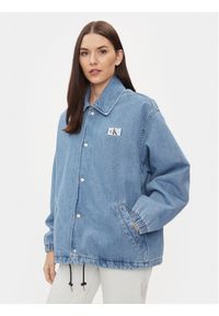 Calvin Klein Jeans Kurtka jeansowa Skater J20J223258 Niebieski Relaxed Fit. Kolor: niebieski. Materiał: bawełna