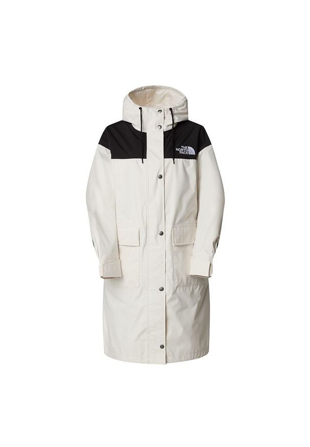 Kurtka damska The North Face Parka Reign On 0A8BCJROU1 - biała. Okazja: na co dzień. Kolor: biały. Materiał: nylon, poliester. Długość rękawa: długi rękaw. Długość: długie. Wzór: aplikacja. Styl: casual