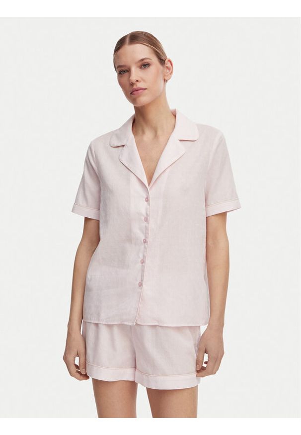 Guess Piżama O6GX00 WN011 Różowy jasny Regular Fit. Kolor: różowy. Materiał: bawełna