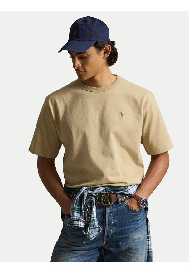 Polo Ralph Lauren T-Shirt 710A12979002 Beżowy Regular Fit. Typ kołnierza: polo. Kolor: beżowy. Materiał: bawełna