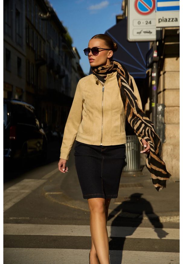 MOODO - Szal w zwierzęcy wzór czarny. Kolor: czarny. Materiał: poliester. Wzór: motyw zwierzęcy