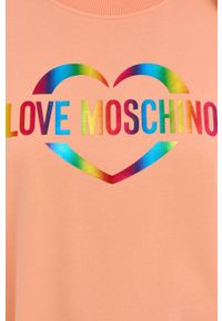 Love Moschino bluza damski kolor pomarańczowy. Okazja: na co dzień. Kolor: pomarańczowy. Wzór: nadruk. Styl: casual #2