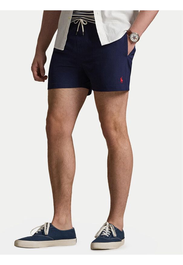 Polo Ralph Lauren Szorty kąpielowe 710B16721004 Granatowy Slim Fit. Kolor: niebieski. Materiał: syntetyk
