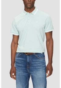 Guess - GUESS Zielone męskie polo Pique. Typ kołnierza: polo. Kolor: zielony