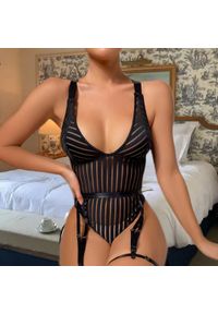 Intica - Body z dużym dekoltem na wieczorne wyjścia Arbana. Kolor: czarny. Materiał: tkanina #6