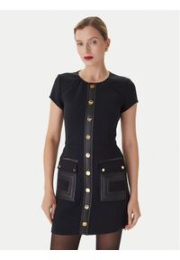 Elisabetta Franchi Sukienka koktajlowa AB-819-57E2-V690 Czarny Regular Fit. Kolor: czarny. Materiał: syntetyk. Styl: wizytowy