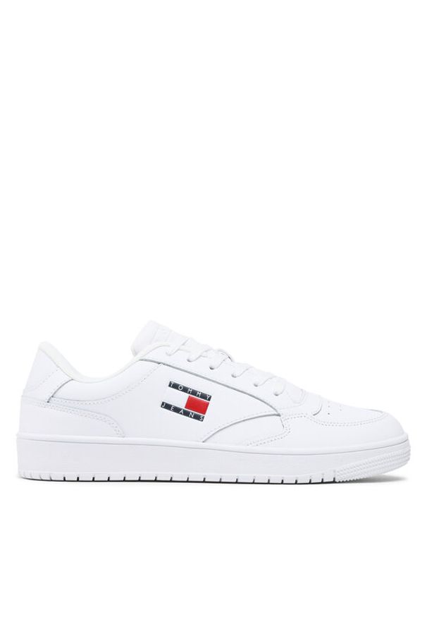 Tommy Jeans Sneakersy Retro Leather EM0EM01190 Biały. Kolor: biały. Materiał: skóra